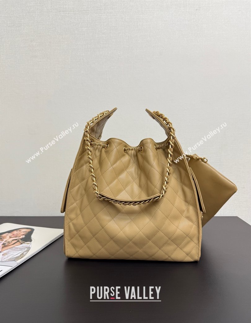 Chanel 25 Grained Calfskin Medium Handbag AS5311 Dark Beige 2025 0811 (yezi-2508110056)