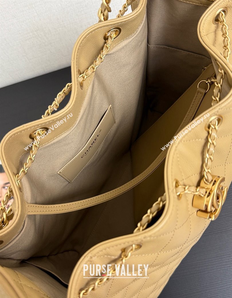 Chanel 25 Grained Calfskin Medium Handbag AS5311 Dark Beige 2025 0811 (yezi-2508110056)