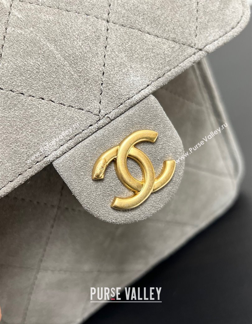 Chanel 25 Suede Medium Handbag AS5311 Dark Grey 2025 0811 (yezi-2508110052)