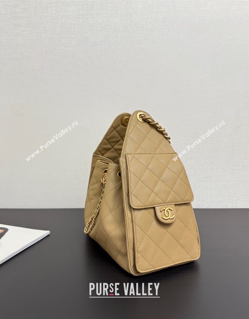 Chanel 25 Small Handbag in Grained Calfskin AS5293 Dark Beige 2025 0811 (yezi-2508110075)