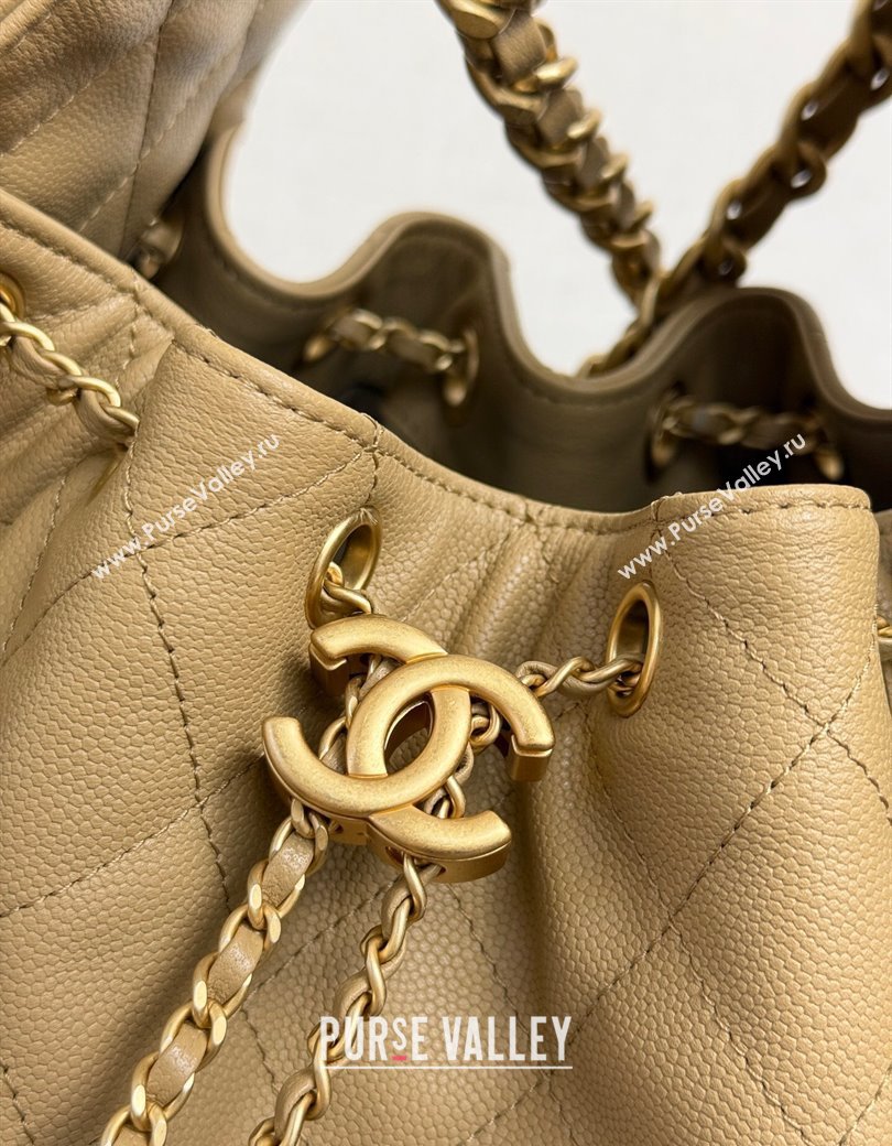 Chanel 25 Small Handbag in Grained Calfskin AS5293 Dark Beige 2025 0811 (yezi-2508110075)