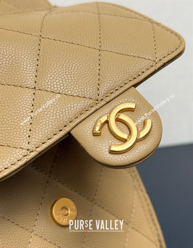 Chanel 25 Small Handbag in Grained Calfskin AS5293 Dark Beige 2025 0811 (yezi-2508110075)