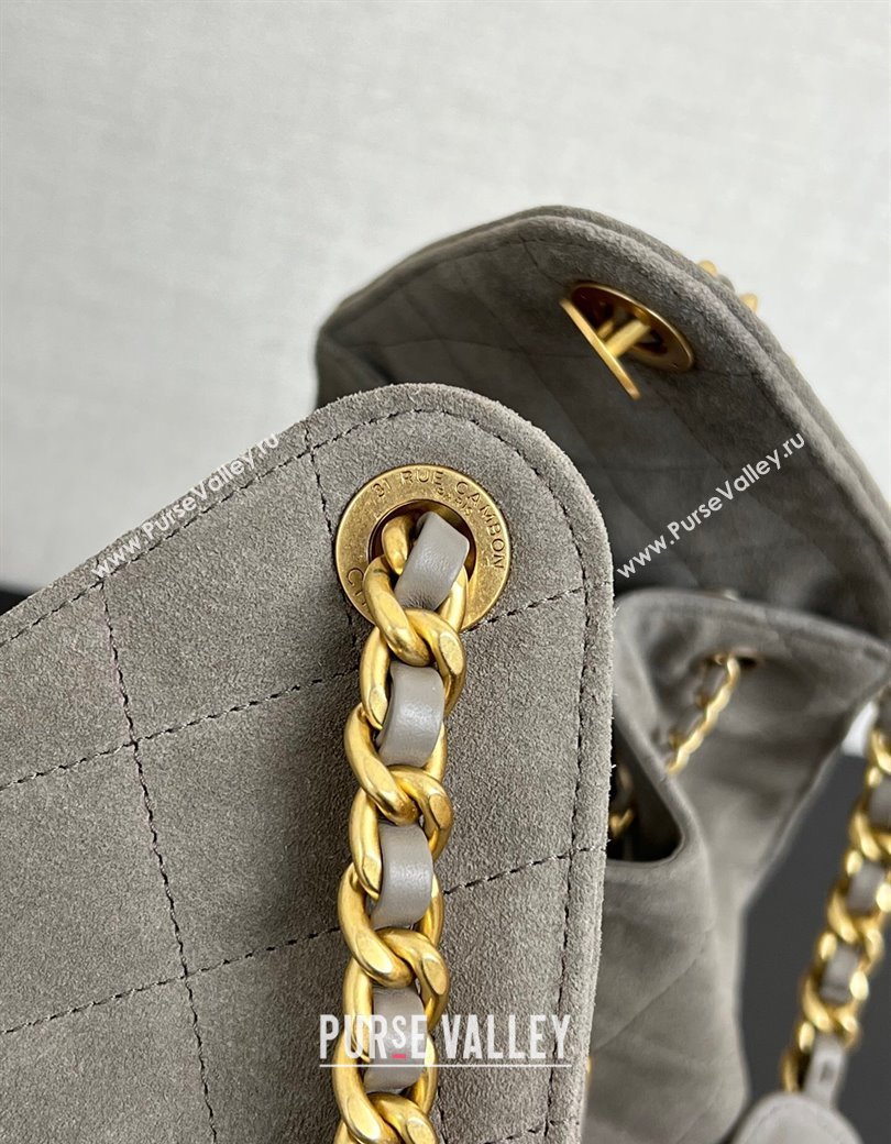 Chanel 25 Suede Medium Handbag AS5311 Dark Grey 2025 0811 (yezi-2508110052)