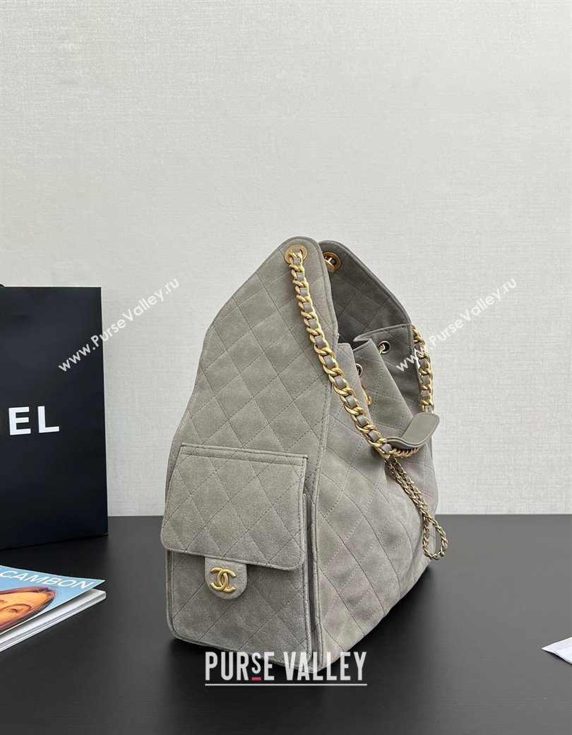 Chanel 25 Suede Medium Handbag AS5311 Dark Grey 2025 0811 (yezi-2508110052)