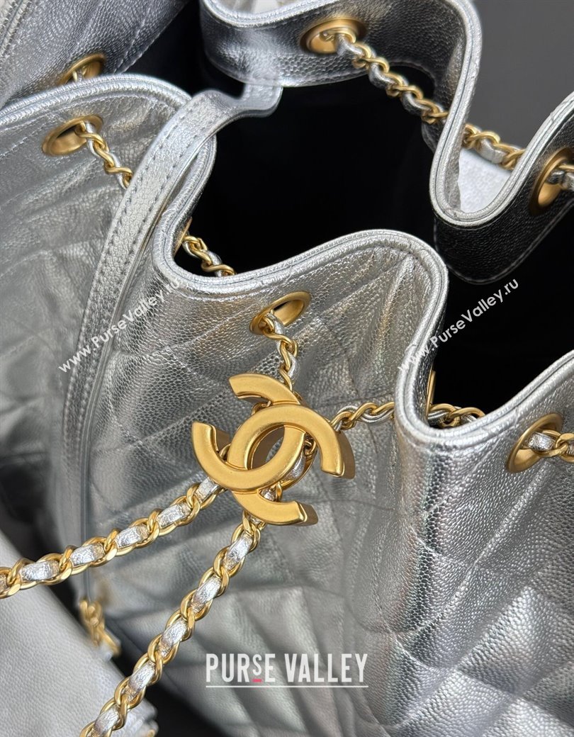 Chanel 25 Grained Calfskin Medium Handbag AS5311 Silver 2025 0811 (yezi-2508110053)