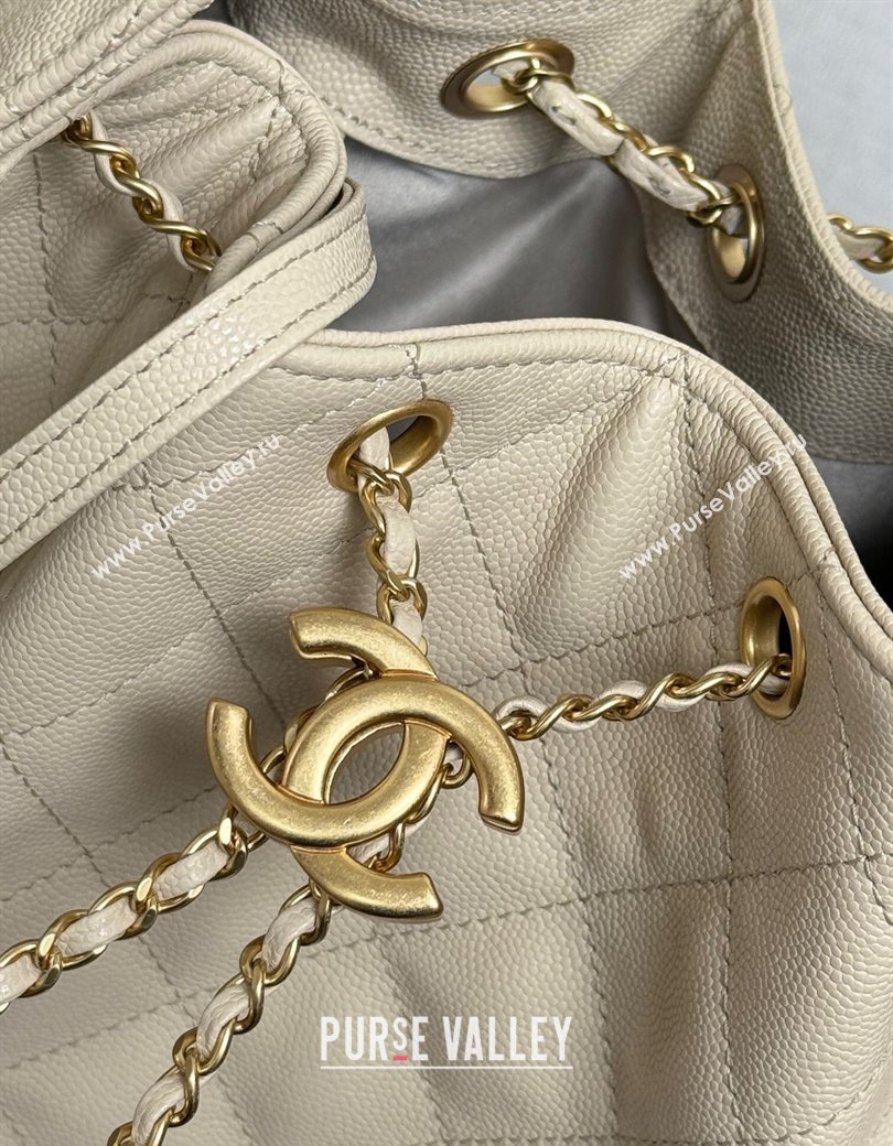 Chanel 25 Grained Calfskin Medium Handbag AS5311 Light Beige 2025 0811 (yezi-2508110055)