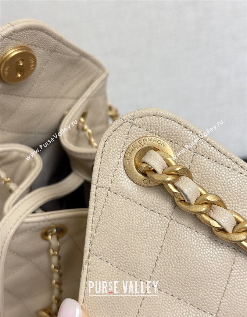 Chanel 25 Grained Calfskin Medium Handbag AS5311 Light Beige 2025 0811 (yezi-2508110055)