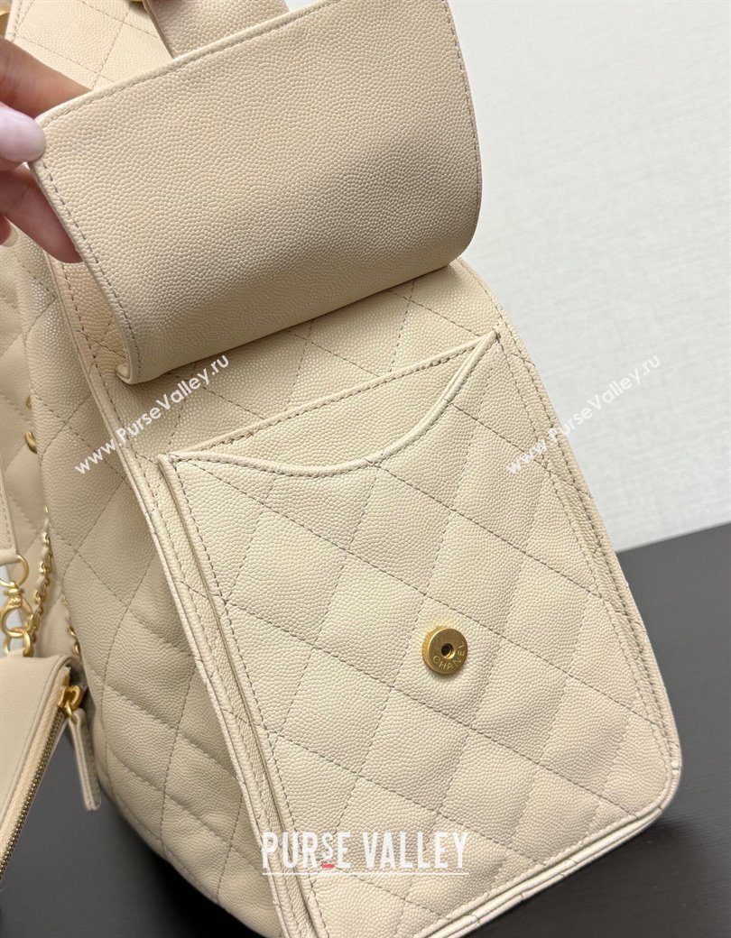 Chanel 25 Grained Calfskin Medium Handbag AS5311 Light Beige 2025 0811 (yezi-2508110055)