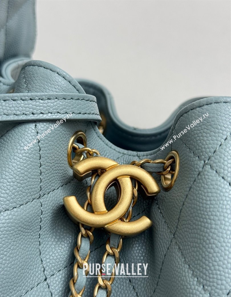 Chanel 25 Grained Calfskin Medium Handbag AS5311 Dusty Blue 2025 0811 (yezi-2508110051)