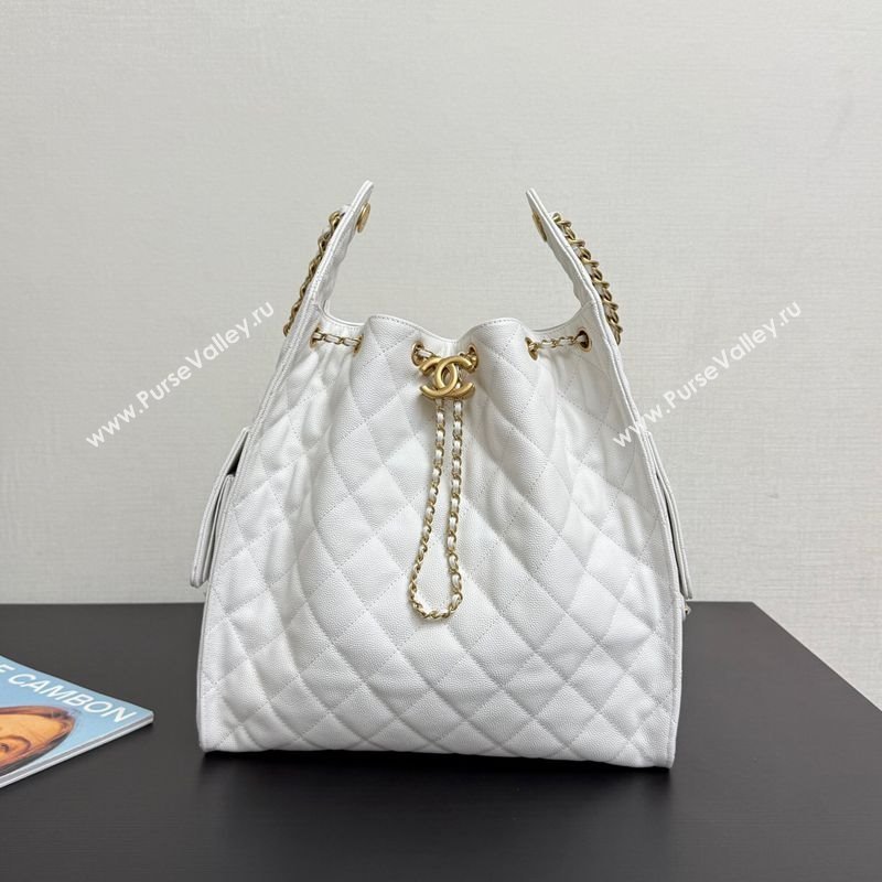 Chanel 25 Grained Calfskin Medium Handbag AS5311 White 2025 0811 (yezi-2508110058)