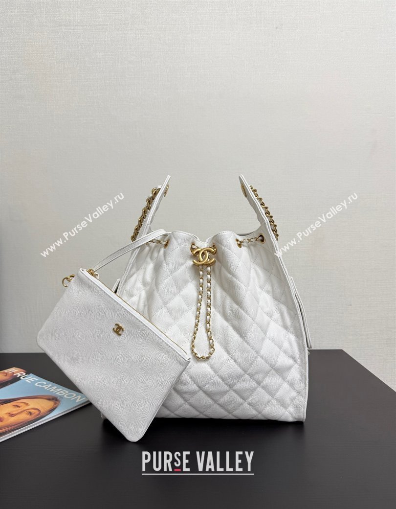 Chanel 25 Grained Calfskin Medium Handbag AS5311 White 2025 0811 (yezi-2508110058)