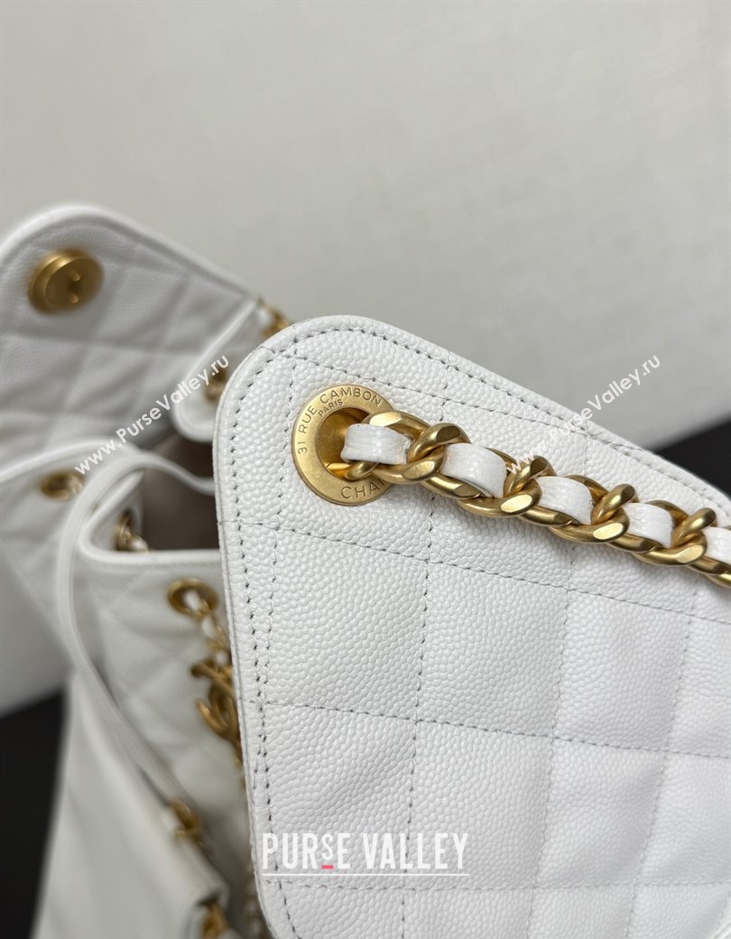 Chanel 25 Grained Calfskin Medium Handbag AS5311 White 2025 0811 (yezi-2508110058)