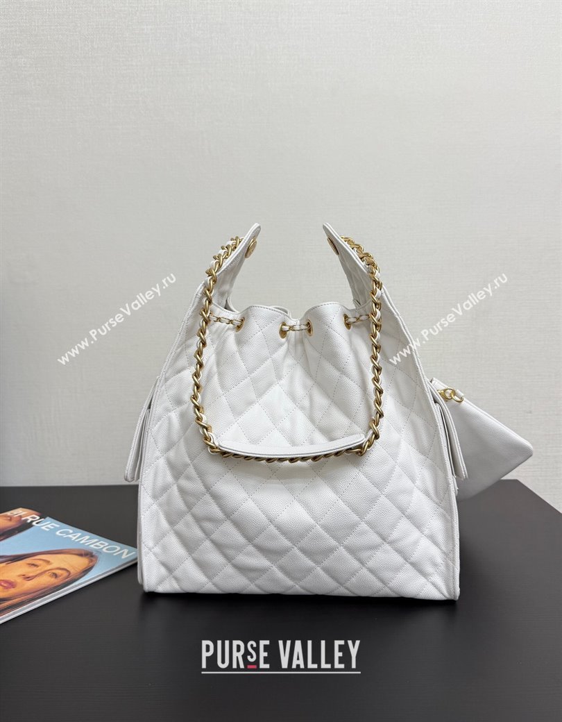Chanel 25 Grained Calfskin Medium Handbag AS5311 White 2025 0811 (yezi-2508110058)