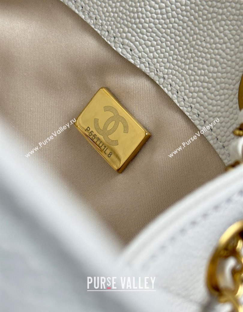 Chanel 25 Grained Calfskin Medium Handbag AS5311 White 2025 0811 (yezi-2508110058)