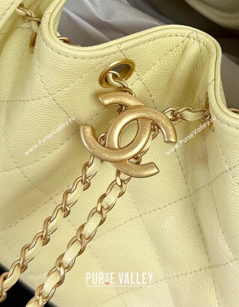 Chanel 25 Grained Calfskin Medium Handbag AS5311 Light Yellow 2025 0811 (yezi-2508110059)