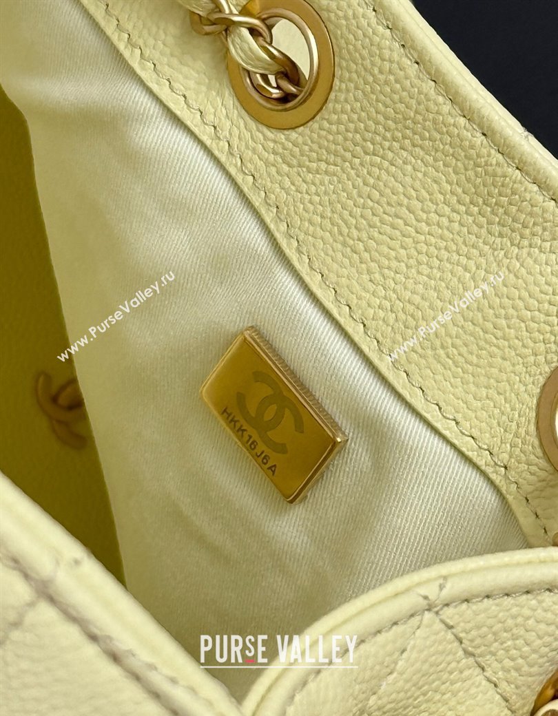 Chanel 25 Grained Calfskin Medium Handbag AS5311 Light Yellow 2025 0811 (yezi-2508110059)