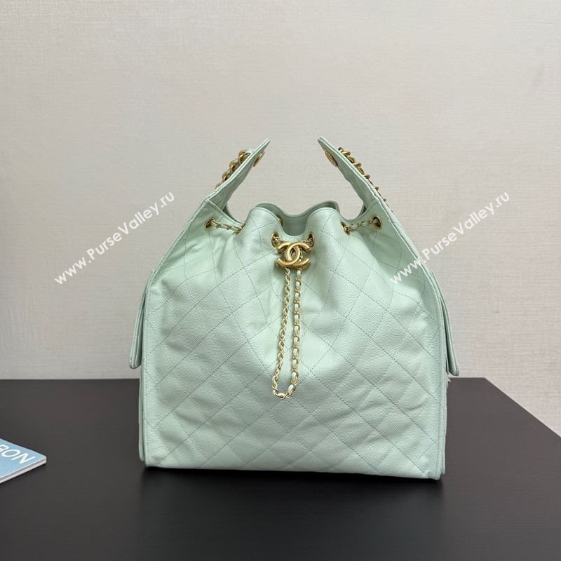 Chanel 25 Grained Calfskin Medium Handbag AS5311 Light Green 2025 0811 (yezi-2508110060)