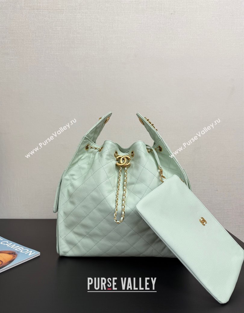 Chanel 25 Grained Calfskin Medium Handbag AS5311 Light Green 2025 0811 (yezi-2508110060)