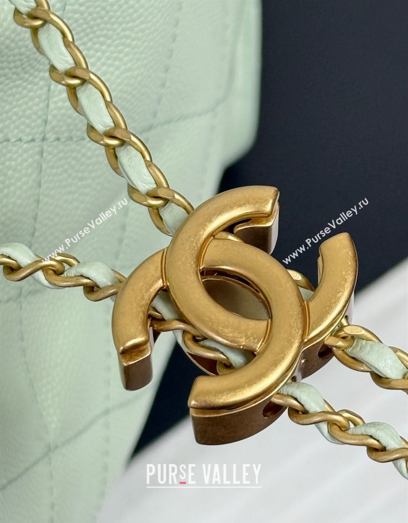 Chanel 25 Grained Calfskin Medium Handbag AS5311 Light Green 2025 0811 (yezi-2508110060)