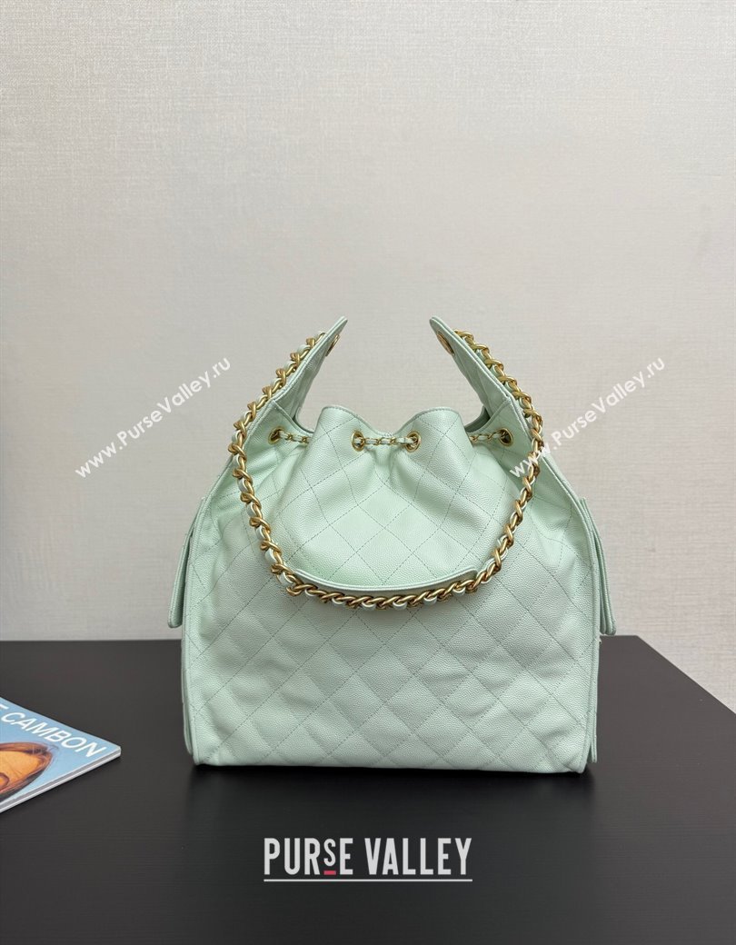 Chanel 25 Grained Calfskin Medium Handbag AS5311 Light Green 2025 0811 (yezi-2508110060)