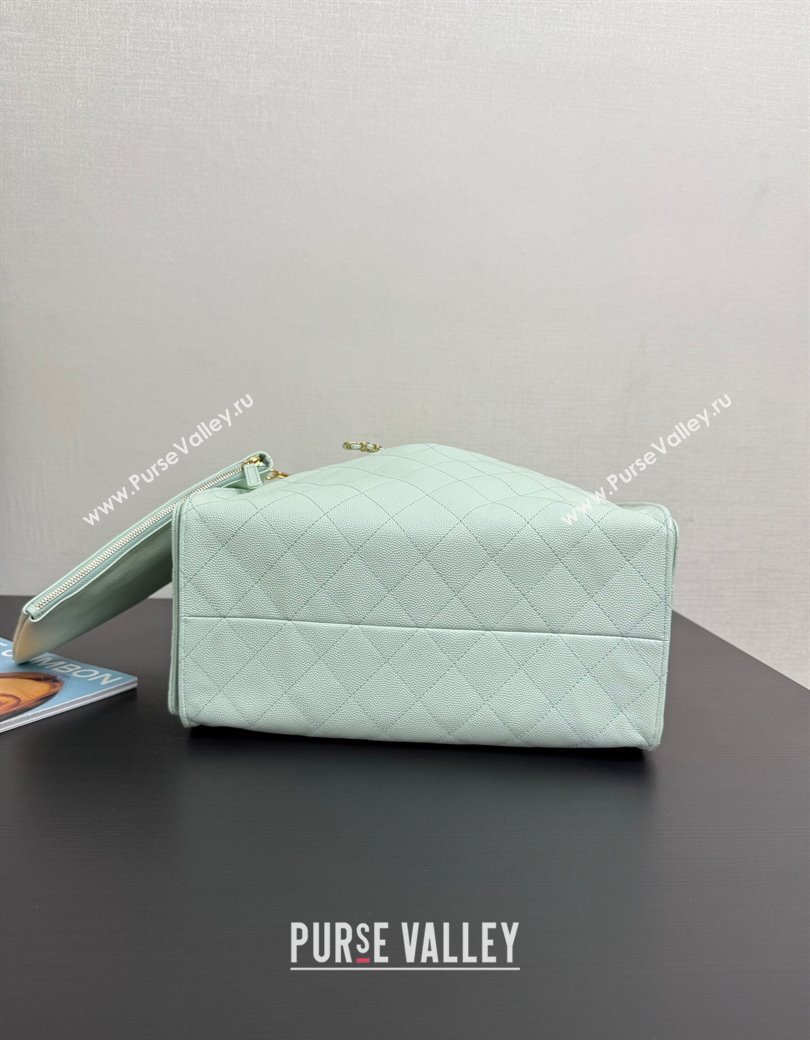 Chanel 25 Grained Calfskin Medium Handbag AS5311 Light Green 2025 0811 (yezi-2508110060)