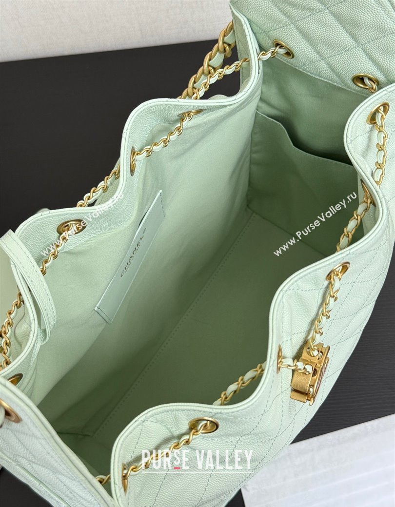 Chanel 25 Grained Calfskin Medium Handbag AS5311 Light Green 2025 0811 (yezi-2508110060)