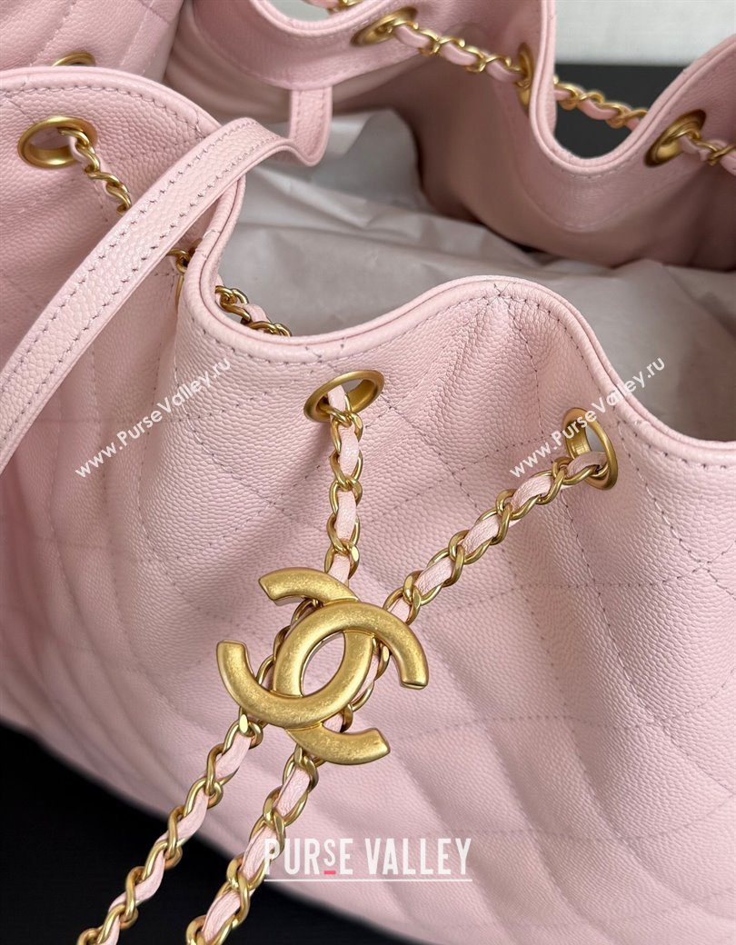 Chanel 25 Grained Calfskin Medium Handbag AS5311 Light Pink 2025 0811 (yezi-2508110061)