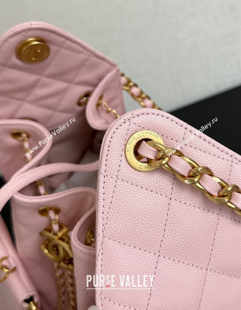 Chanel 25 Grained Calfskin Medium Handbag AS5311 Light Pink 2025 0811 (yezi-2508110061)
