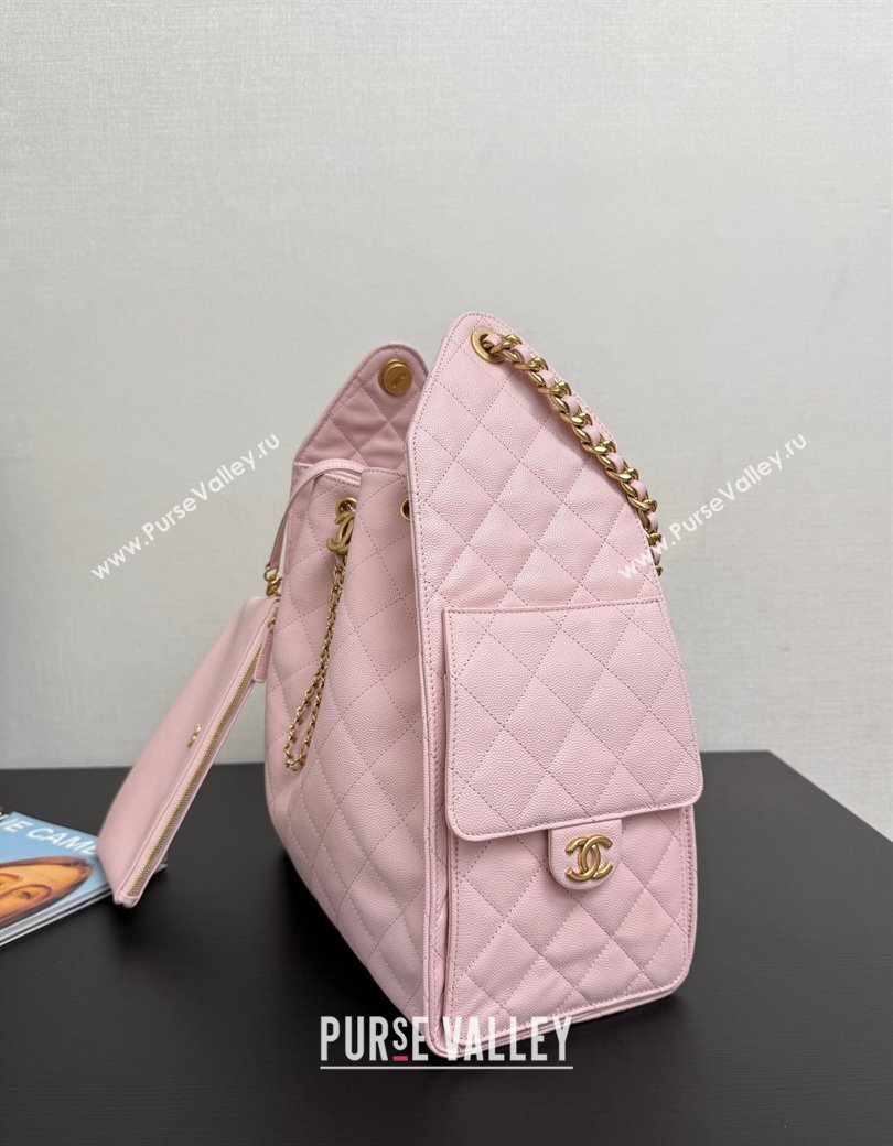 Chanel 25 Grained Calfskin Medium Handbag AS5311 Light Pink 2025 0811 (yezi-2508110061)