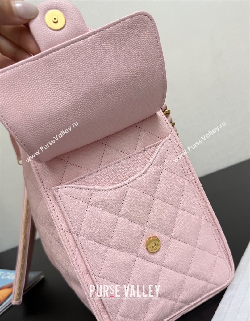 Chanel 25 Grained Calfskin Medium Handbag AS5311 Light Pink 2025 0811 (yezi-2508110061)
