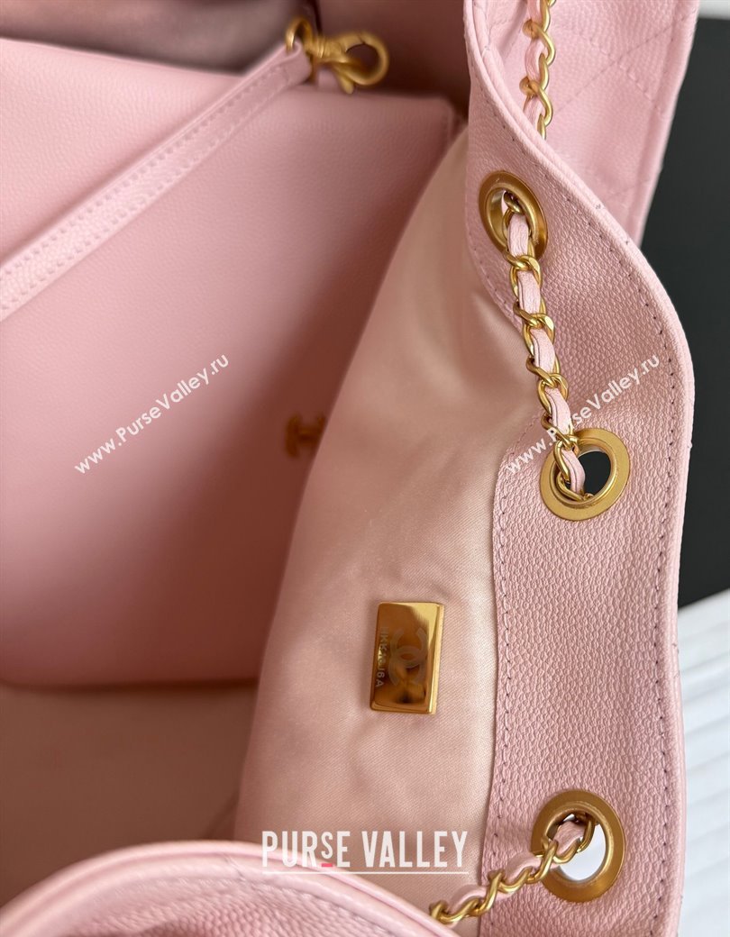 Chanel 25 Grained Calfskin Medium Handbag AS5311 Light Pink 2025 0811 (yezi-2508110061)