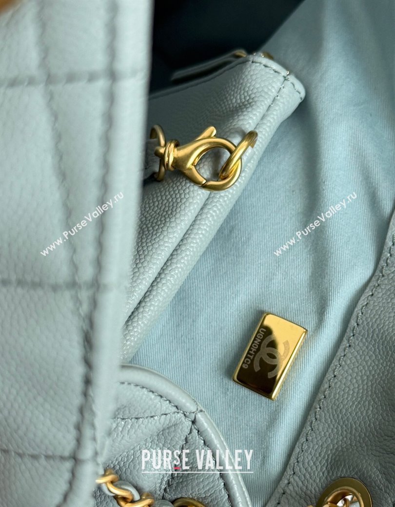 Chanel 25 Grained Calfskin Medium Handbag AS5311 Dusty Blue 2025 0811 (yezi-2508110051)