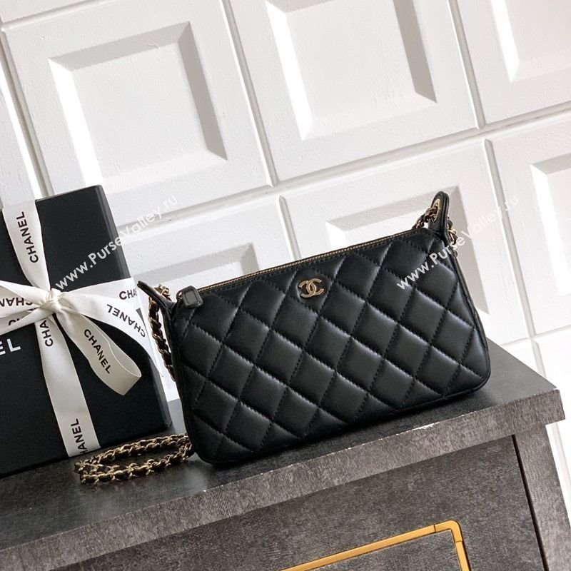 Chanel Lambskin Hobo Bag Black 2025 CH081101 (yezi-2508110089)