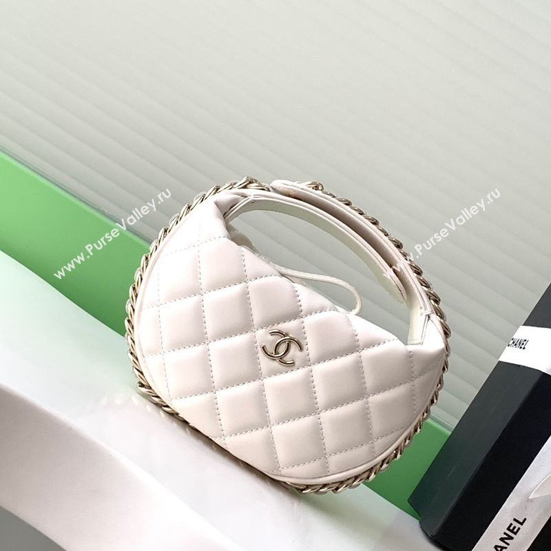 Chanel Lambskin Mini Pouch White 2025 AP3095 (yezi-250812074)