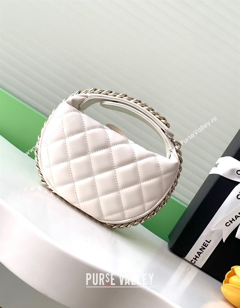Chanel Lambskin Mini Pouch White 2025 AP3095 (yezi-250812074)