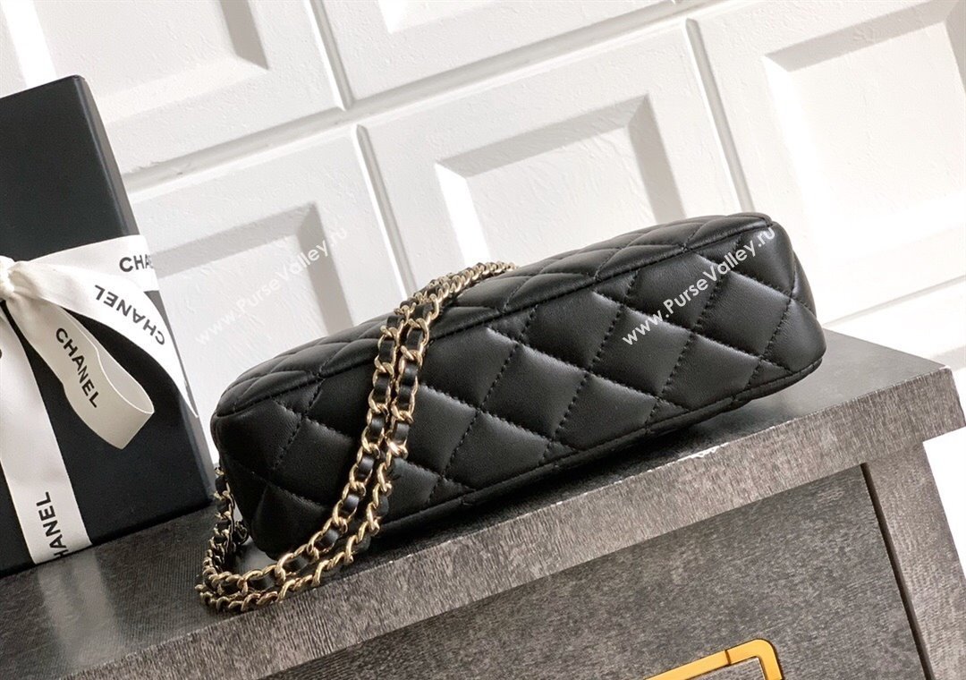 Chanel Lambskin Hobo Bag Black 2025 CH081101 (yezi-2508110089)