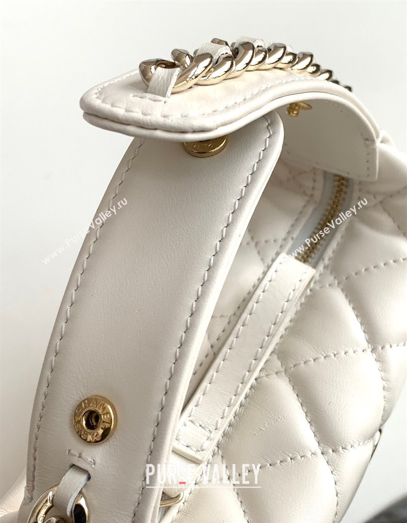 Chanel Lambskin Mini Pouch White 2025 AP3095 (yezi-250812074)