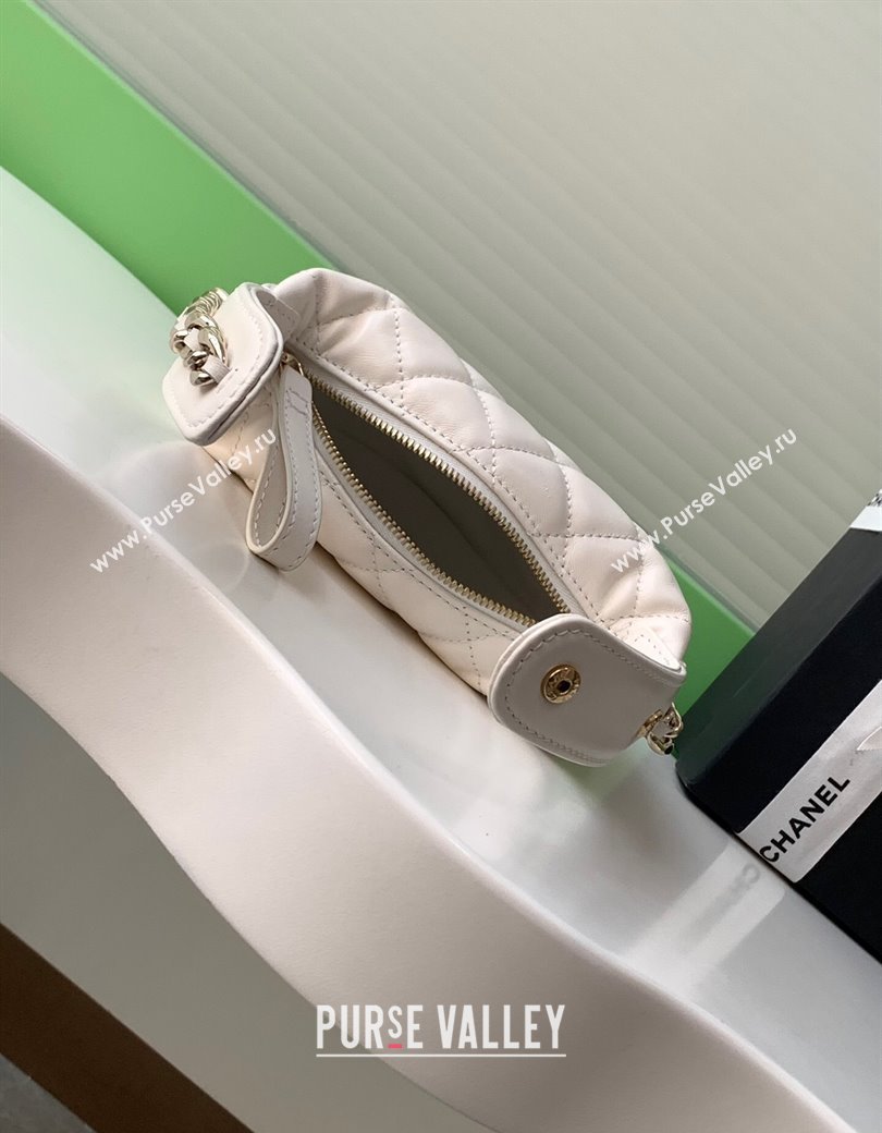 Chanel Lambskin Mini Pouch White 2025 AP3095 (yezi-250812074)
