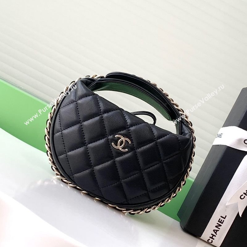 Chanel Lambskin Mini Pouch Black 2025 AP3095 (yezi-250812075)