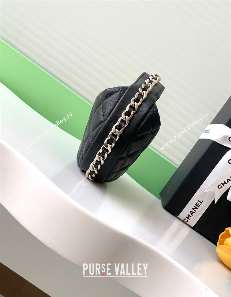 Chanel Lambskin Mini Pouch Black 2025 AP3095 (yezi-250812075)