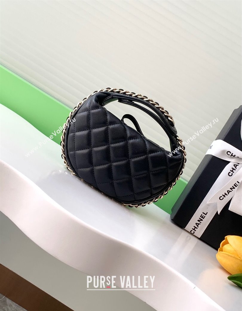 Chanel Lambskin Mini Pouch Black 2025 AP3095 (yezi-250812075)