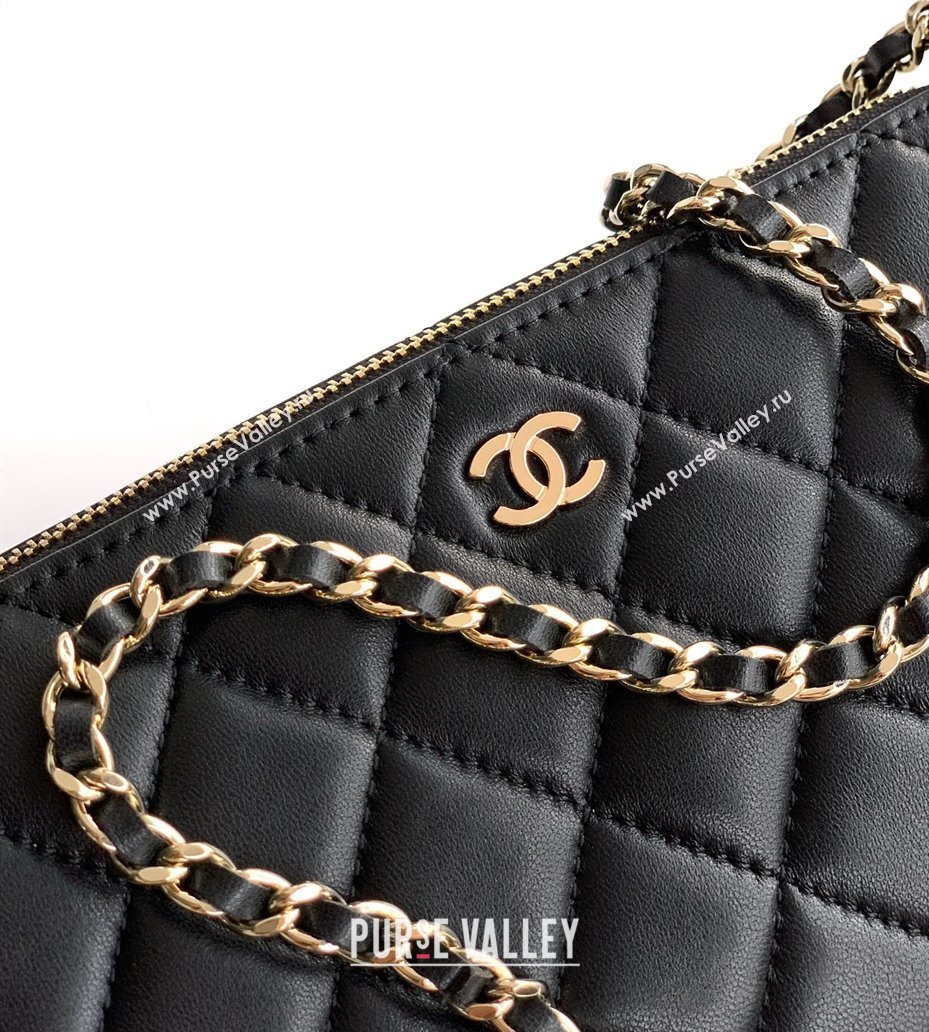Chanel Lambskin Hobo Bag Black 2025 CH081101 (yezi-2508110089)