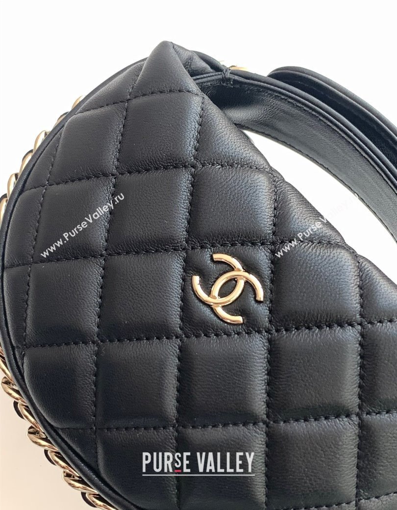 Chanel Lambskin Mini Pouch Black 2025 AP3095 (yezi-250812075)