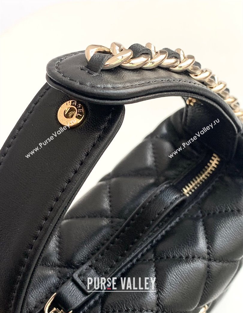 Chanel Lambskin Mini Pouch Black 2025 AP3095 (yezi-250812075)