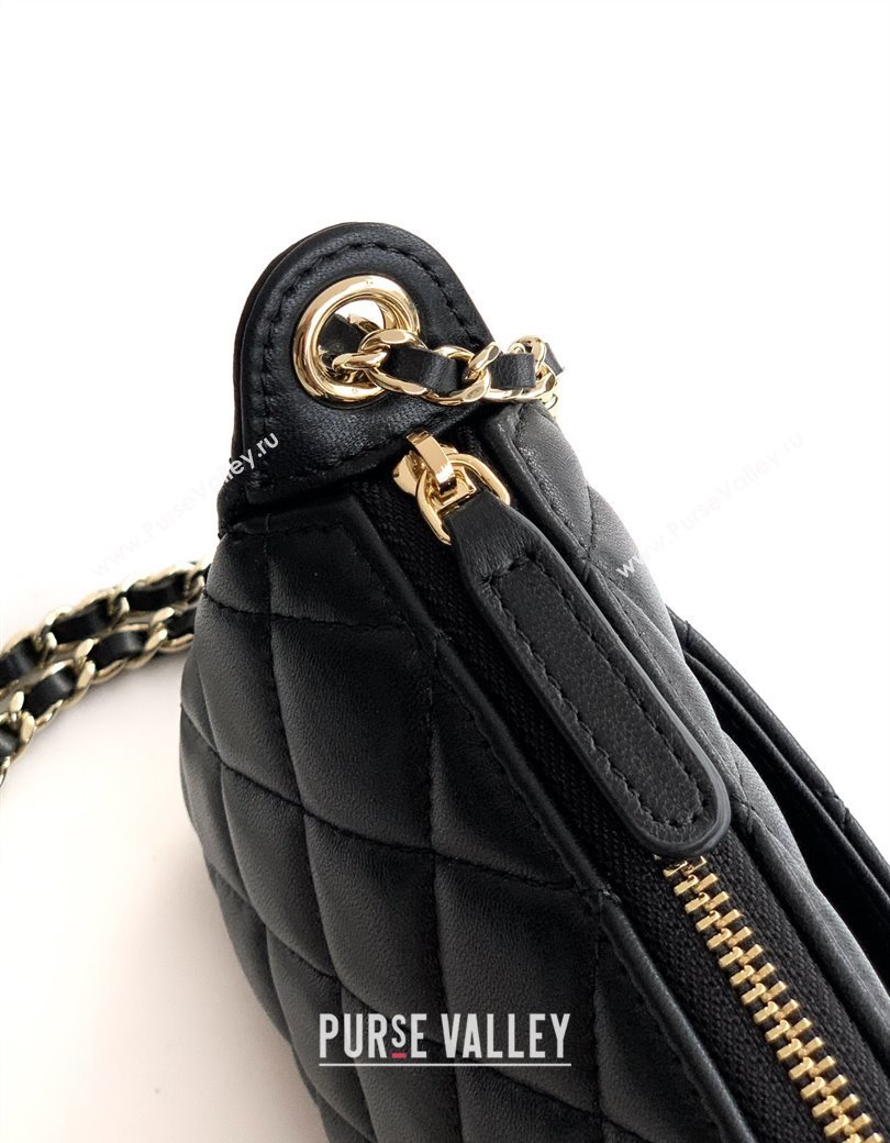 Chanel Lambskin Hobo Bag Black 2025 CH081101 (yezi-2508110089)