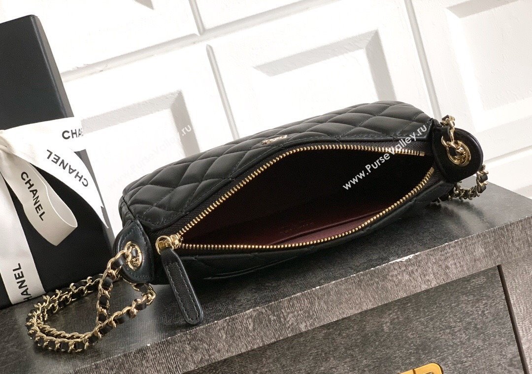 Chanel Lambskin Hobo Bag Black 2025 CH081101 (yezi-2508110089)