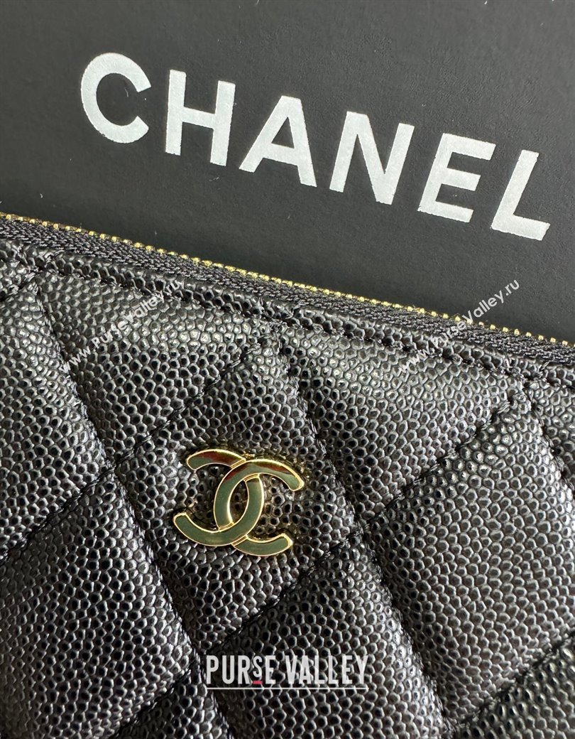Chanel Grained Calfskin Pouch Black 2025 AP4471 (yezi-250812078)
