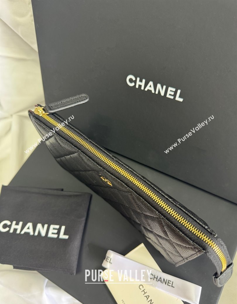 Chanel Grained Calfskin Pouch Black 2025 AP4471 (yezi-250812078)