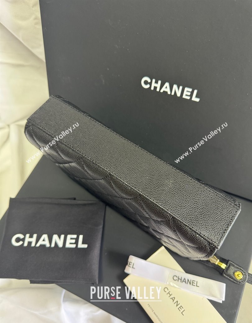 Chanel Grained Calfskin Pouch Black 2025 AP4471 (yezi-250812078)