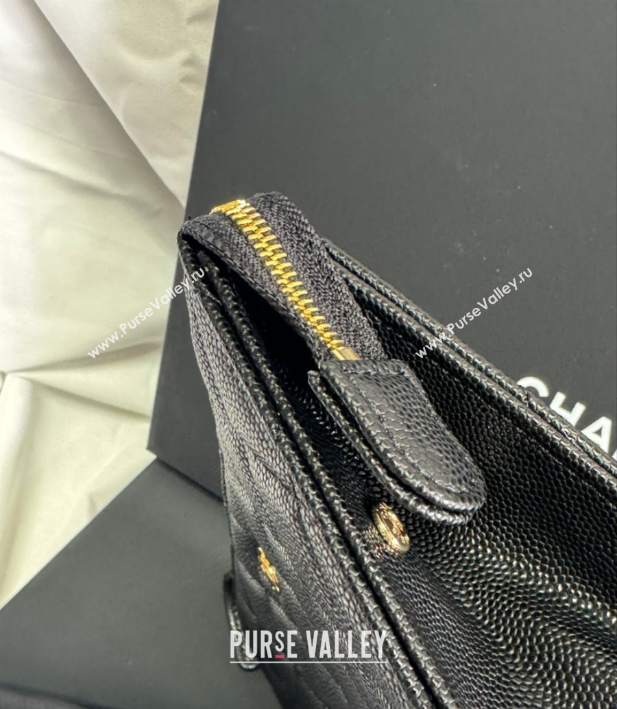 Chanel Grained Calfskin Pouch Black 2025 AP4471 (yezi-250812078)